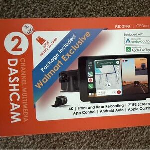 2-Channel Dashcam with 7" IPS Screen - Black